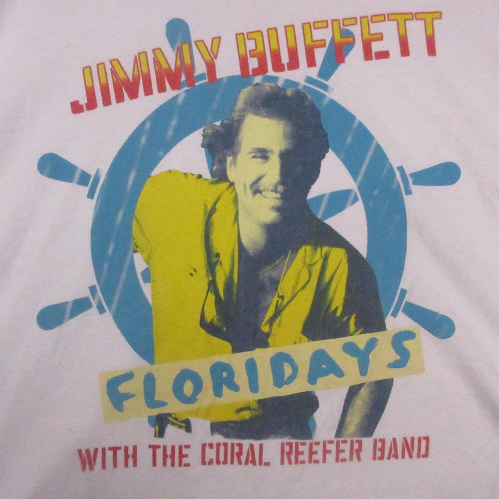 Gildan Shirt Mens 2XL White Jimmy Buffett Floridays Tour 1986 Graphic Tee Music